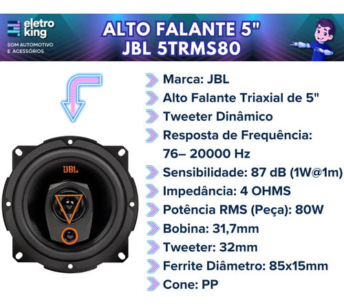 Kit 4 Alto Falantes 6trms80 + 5trms80 + Módulo Taramps Ts400