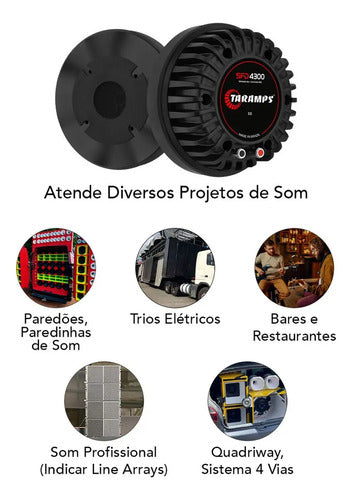 Driver Taramps Sfd 4300 Fenólico Corneta 150 Watts Rms 8 Oh