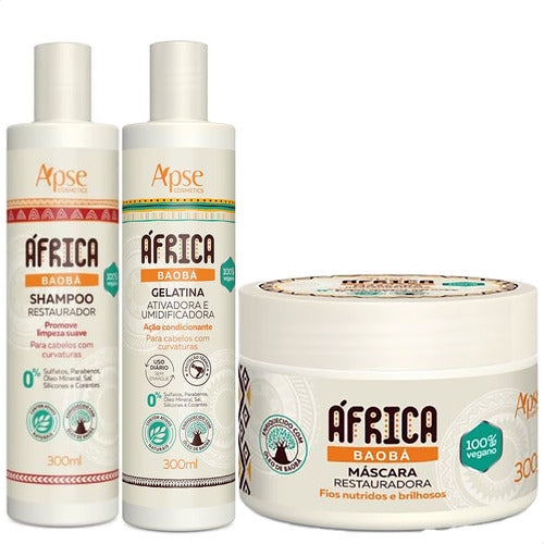 Apse Africa Baobá SH Cond Gelatin Mask And Styling Cream Kit