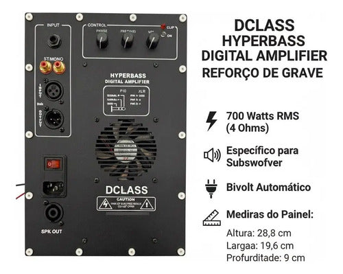 Kit Dclass P/ Ativação De Caixas Sub Graves 700 Watts Rms