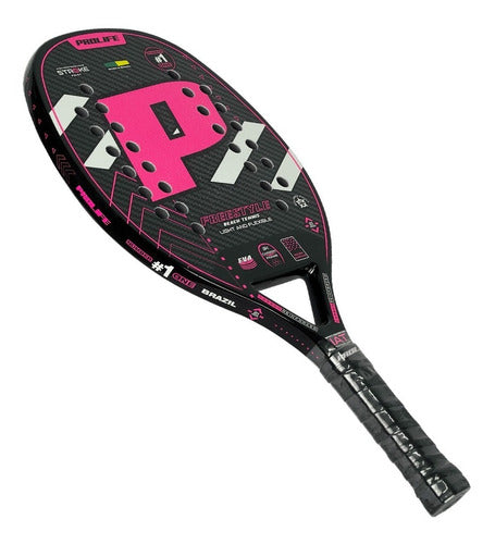 Beach Tennis Freestyle Racket 3k Carbon Original Prolife Gray