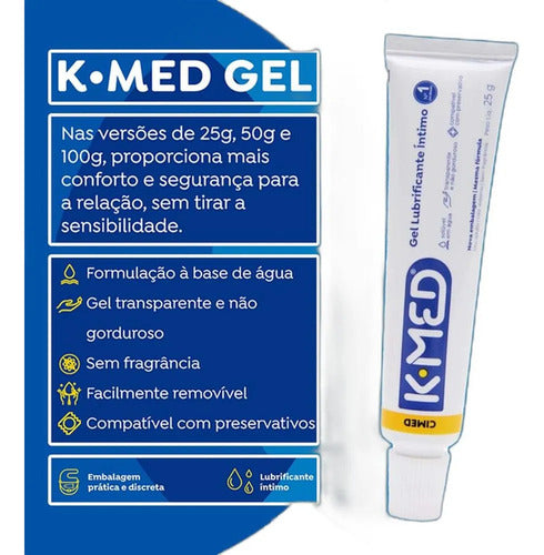 Kit C/ 12 Unidades - Gel Lubrificante Íntimo K-med 50g