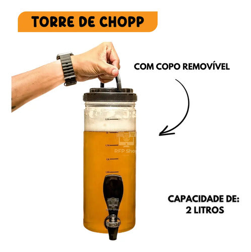 Beer Chopp Torre De Chopp 2l Portátil Gelada Com Alça