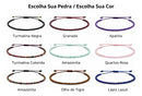 Pulseira Pedra Natural Ajustável Facetada 2mm Escolha