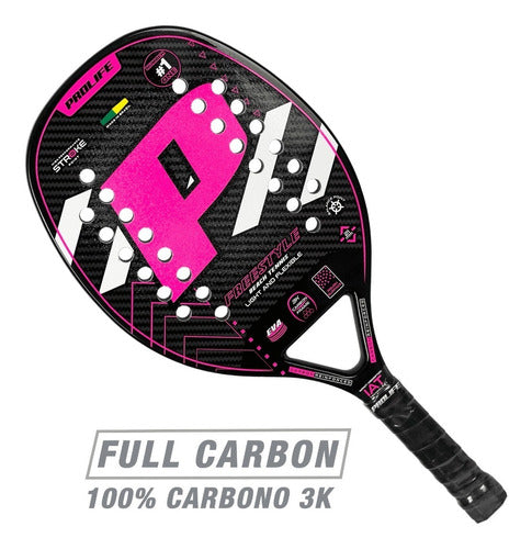 Beach Tennis Freestyle Racket 3k Carbon Original Prolife Gray