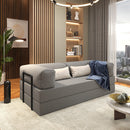 Foam Sofa Bed in Box 2 Seats Boucle Retractable Modular