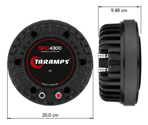 Driver Taramps Sfd 4300 Fenólico Corneta 150 Watts Rms 8 Oh