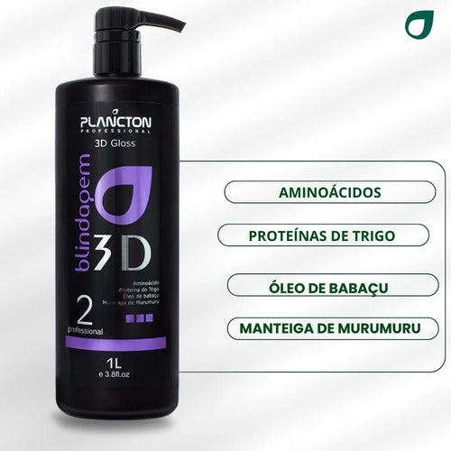 Blindagem 3d Gloss 1lt + Grátis Shampoo Antirresíduo 1lt