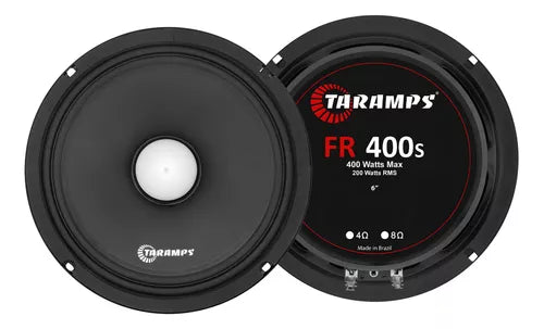 Pair of Taramps FR 400s 6-Inch 200W RMS 4 Ohms Black Speakers