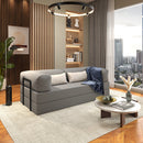 Foam Sofa Bed in Box 2 Seats Boucle Retractable Modular