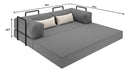 Foam Sofa Bed in Box 2 Seats Boucle Retractable Modular