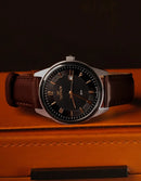 Relógio Technos Masculino Steel Couro Legítimo Prata Preto