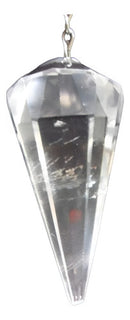 Faceted Quartz Crystal Stone Pendulum for Radiesthesia