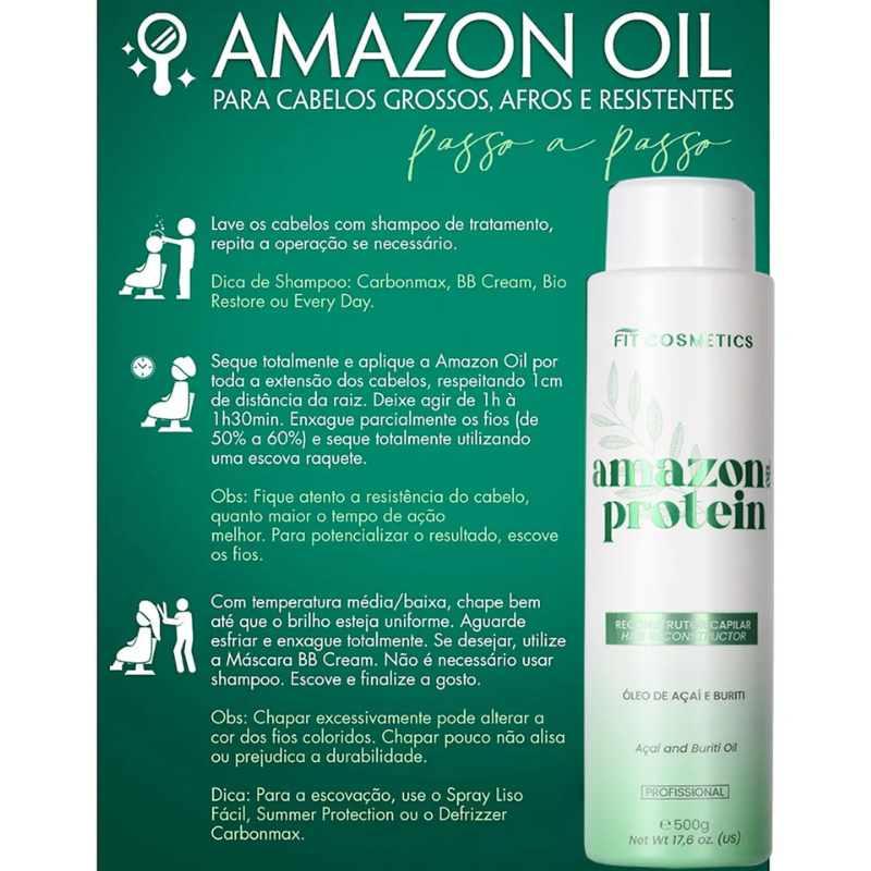 FIT COSMETICS Amazon Oil Brazilian Keratin Progressive Brush 500ml - 16.9 fl.oz.