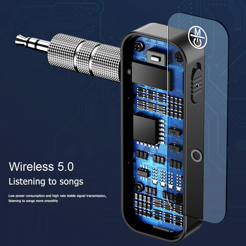 Transmitter Receiver 2 in 1 Audio Transmitter Wireless Receiver for Handsfree Call for Car Audio Music