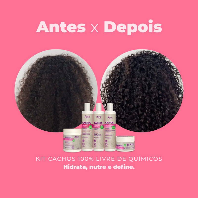 Apse Cachos Kit Shampoo, Conditioner, Gelatin, Mask and Activator 5 Steps