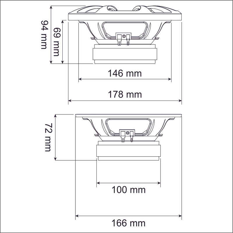 Pair Midbass Hurricane Pro MB 6K 700w 8 Ohms Speaker