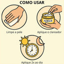 Adeus Banana Cream for lightening dark spots on face and body, 100g, shown in a white jar with banana extract label.
