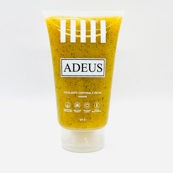 ADEUS Banana Glow Duo with dark spot corrector cream and radiance renewal scrub, featuring brightening skincare products.