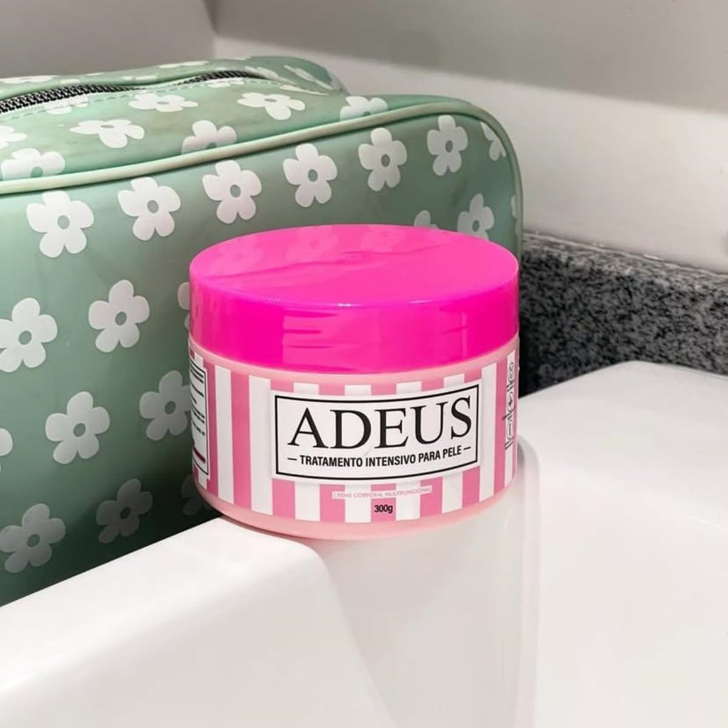 Adeus Intensive Skin Treatment body cream in 300g jar, featuring a rich, multifunctional formula for nourishing skin.