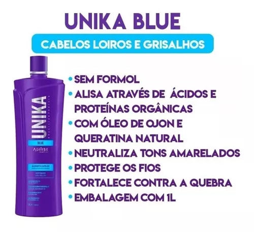 Agilise Unika Blue Gel Brazilian Protein 1000ml/ 33.8 fl.oz. - BuyBrazil