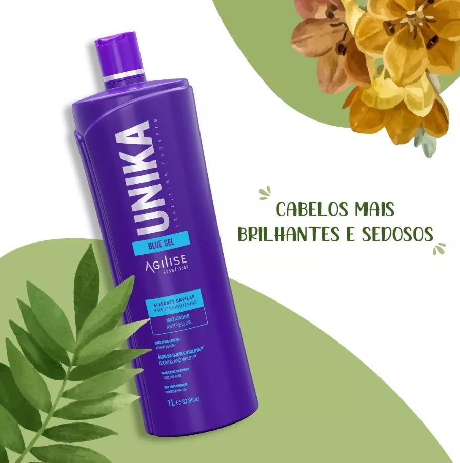 Agilise Unika Blue Gel Brazilian Protein 1000ml/ 33.8 fl.oz. - BuyBrazil