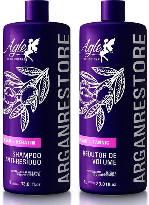 Agle Argan Restore Brazilian Keratin Progressive Brush 2L | Formaldehyde-Free Hair Straightening System | Professional Smoothing & Repair Treatment - BuyBrazil
