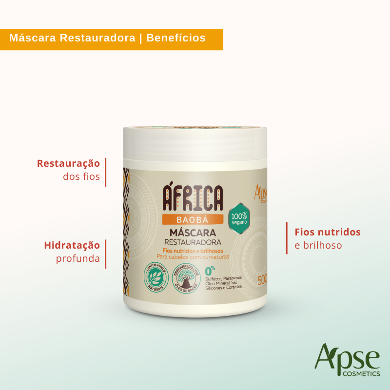 Apice Africa Baoba Restorative Mask 500g - Conditioning Treatment - BuyBrazil