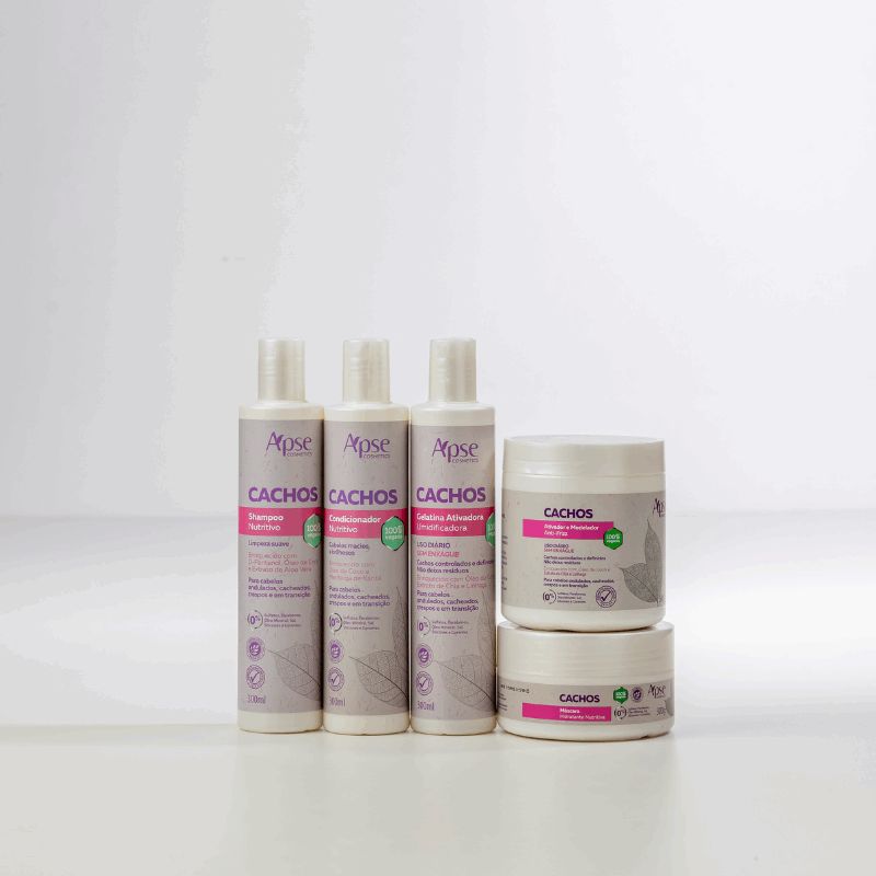 Apice Cachos Kit Shampoo, Conditioner, Gelatin, Mask and Activator 5 Steps