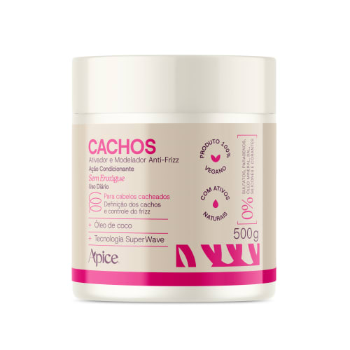 Apice Cachos Kit Shampoo, Conditioner, Gelatin, Mask and Activator 5 Steps New Fragrance - BuyBrazil