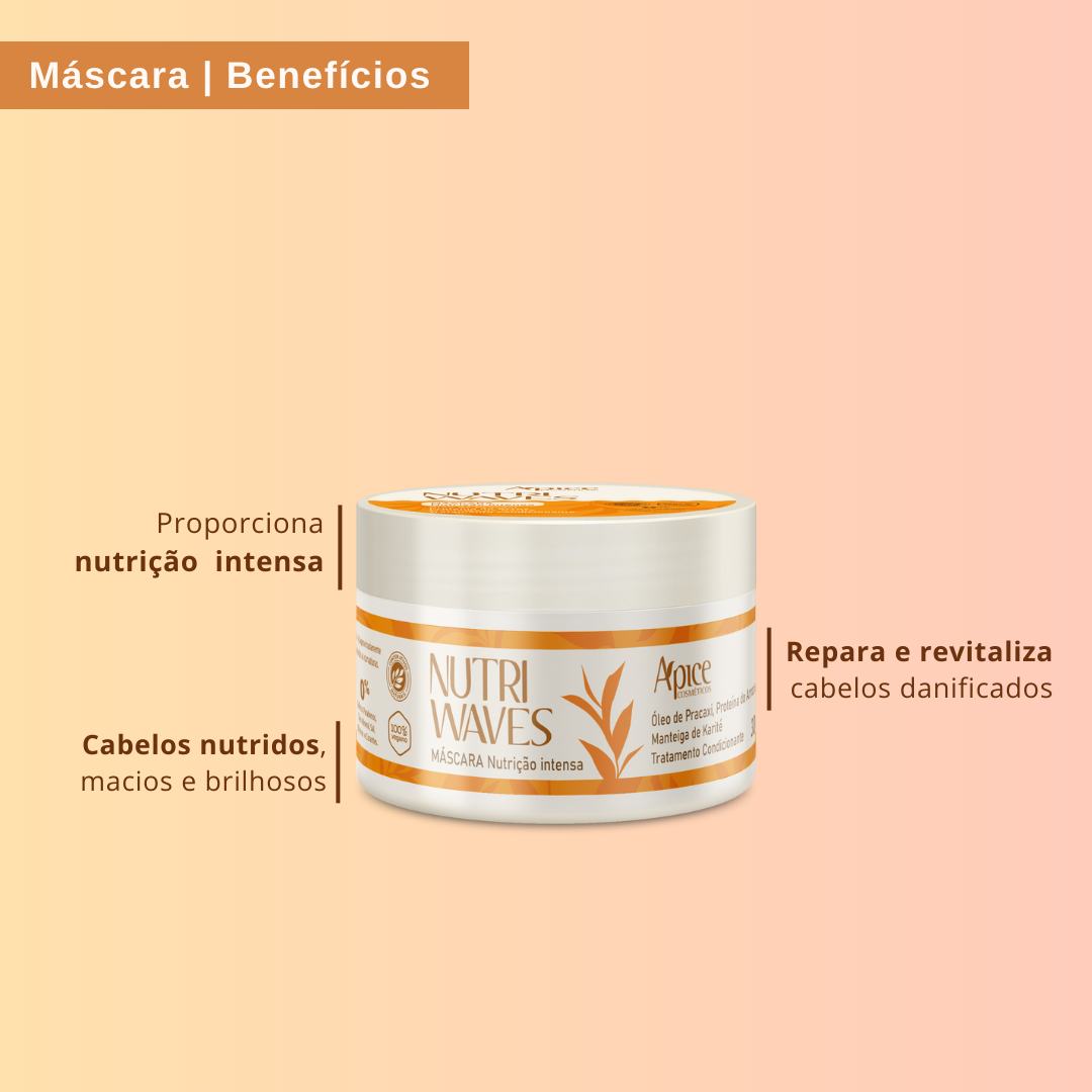 APICE Nutri Waves Intense Nutrition Mask 300g conditioning treatment for nourishing and revitalizing hair.