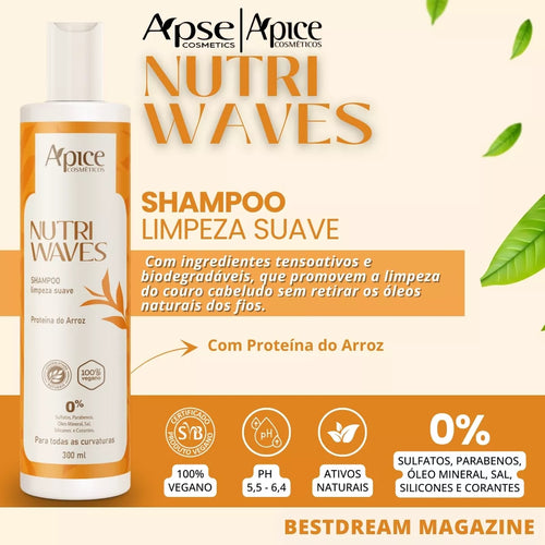 Apice Nutri Waves Kit Cosmeticos Complete Care for Healthy, Defined Hair - BuyBrazil