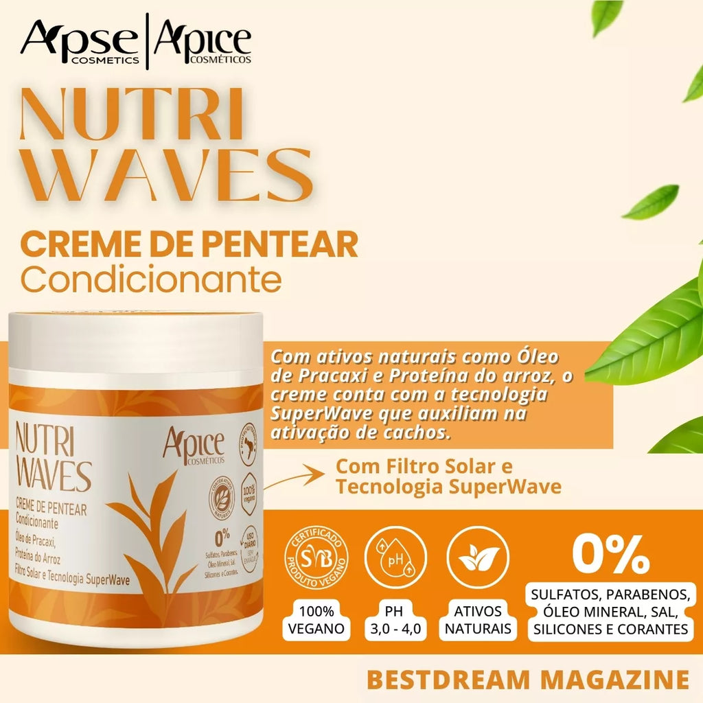 Apice Nutri Waves Kit Cosmeticos Complete Care for Healthy, Defined Hair - BuyBrazil