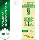Apis Flora Green Propolis Extract 70 in a 30ml bottle, showcasing the natural extract with a green label and dropper cap.