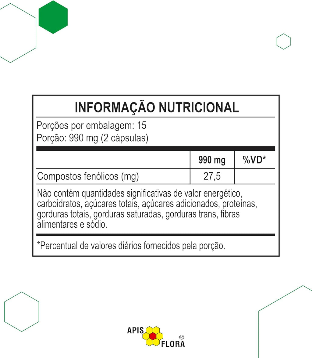 Apis Flora Propomax Green Propolis extract capsules in a blister pack, showcasing 30 capsules of Apis Flora propolis supplement.