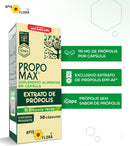 Apis Flora Propomax Green Propolis Extract capsules in a bottle, natural supplement for immune support, 30 caps.