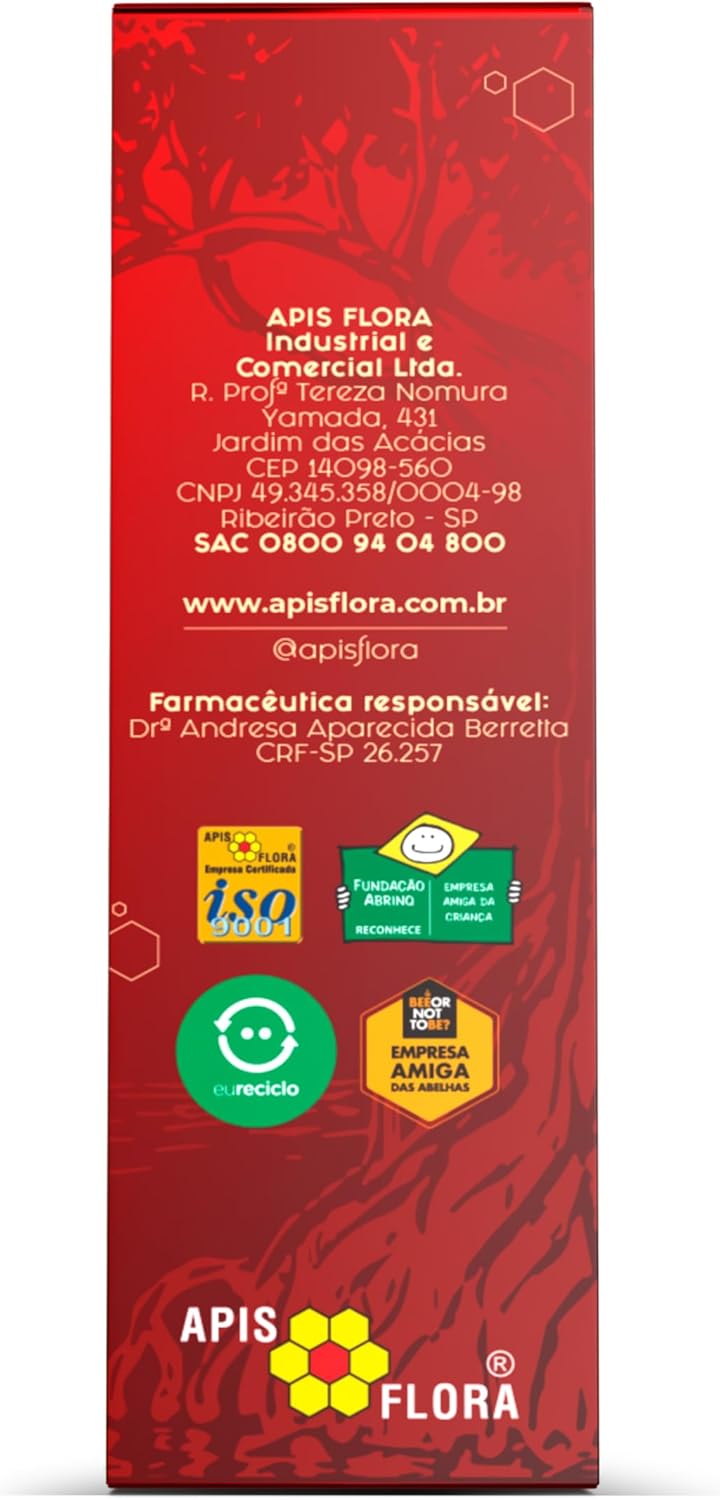Apis Flora Red Brazilian Bee Propolis Extract 20ml bottle, showing the amber liquid and label of the propolis product.