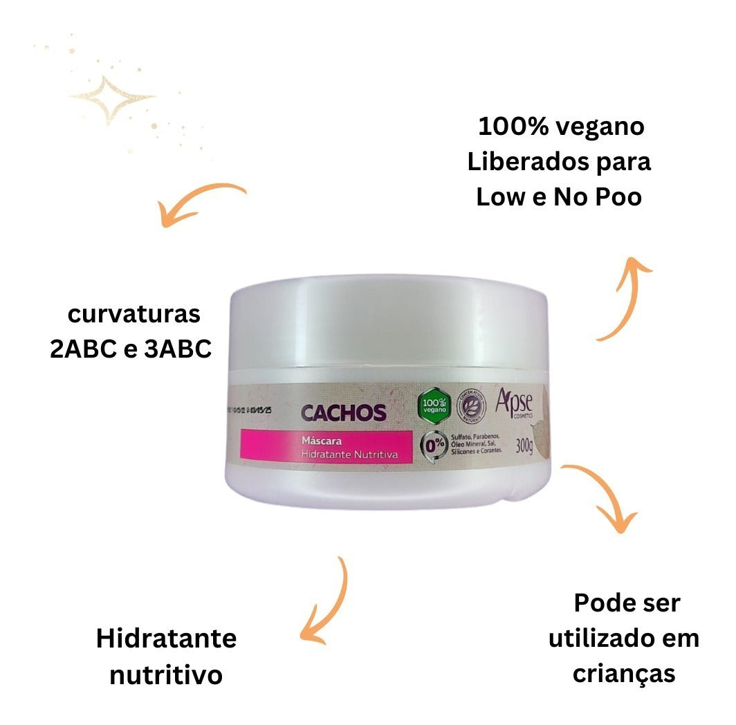 Apice Cachos Vegan Moisturizing Nourishing Curl Mask 300g Apse - BuyBrazil