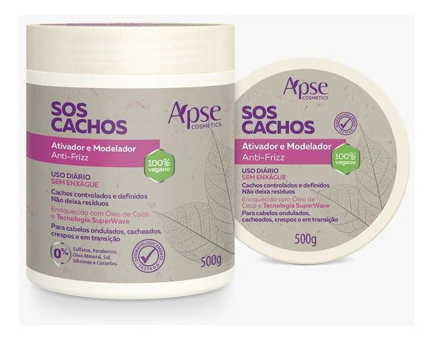 APSE COSMETICS Apice Cachos Vegan Curl Mask 500g jar, nourishing hair care product for curly, dry hair with moisturizing formula