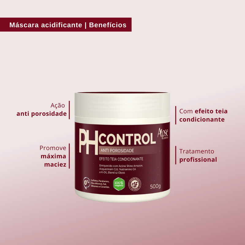 Apse PH CONTROL Anti-Porosity Treatment 500 gr Acidifying Mask Conditioning Treatment - BuyBrazil