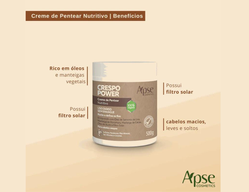 Apse Power Curly Conditioning Combing Cream 500g - BuyBrazil