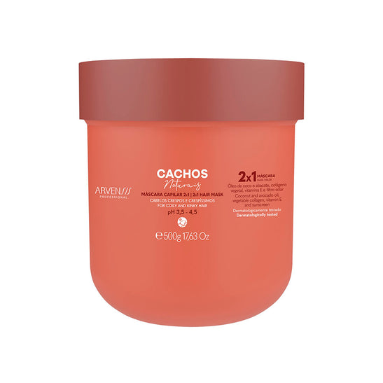 Arvensis Natural Curls 2-in-1 Vegan Hair Mask in 500g jar, nourishing curly hair with natural ingredients from ARVENSIS.