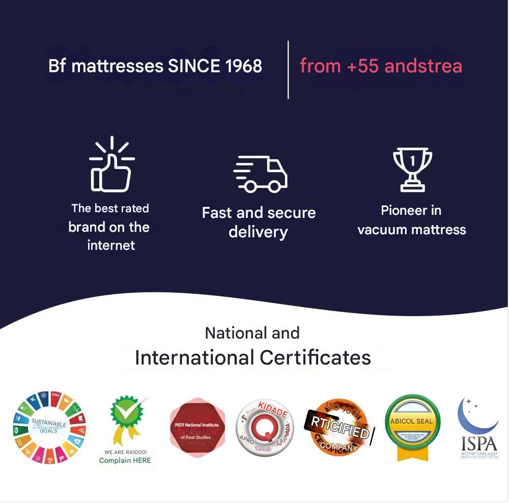 Single Orthopedic Mattress with D33 Vacuum Foam 88x188cm BF Colchões - BuyBrazil