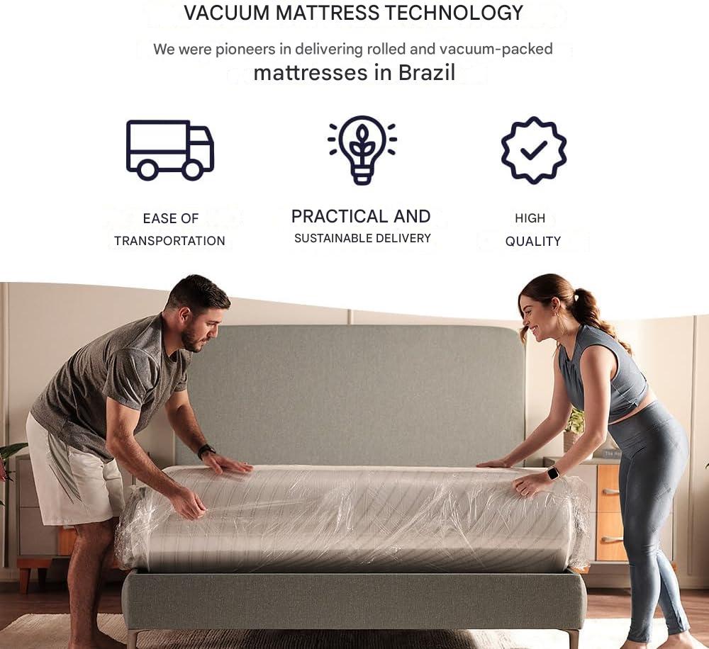 Single Orthopedic Mattress with D33 Vacuum Foam 88x188cm BF Colchões - BuyBrazil