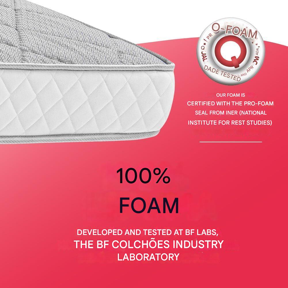 Single Orthopedic Mattress with D33 Vacuum Foam 88x188cm BF Colchões - BuyBrazil