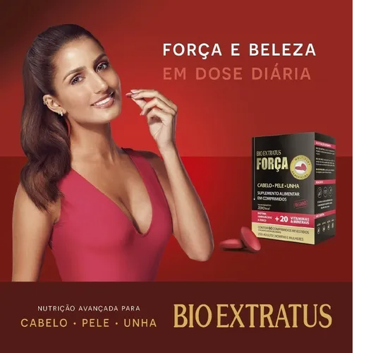 Bio Extratus Strength Food Supplement Hair, Skin and Nails 60 Tablets - BuyBrazil