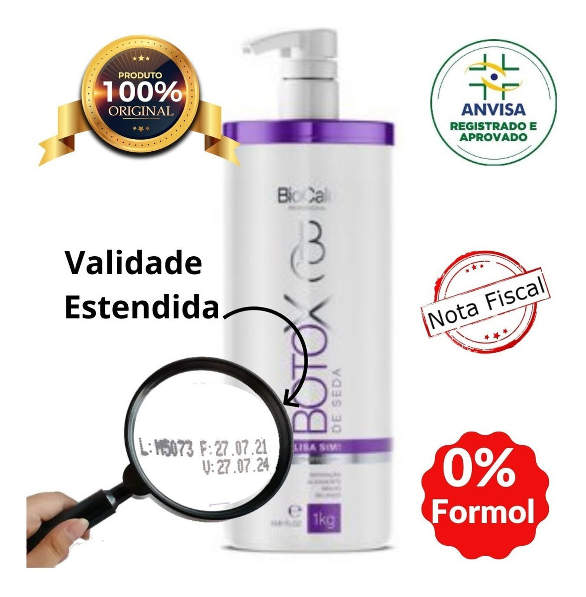 Biocale Btox de Seda Alisante sem Formol 1000ml / 33.8 fl.oz. - BuyBrazil