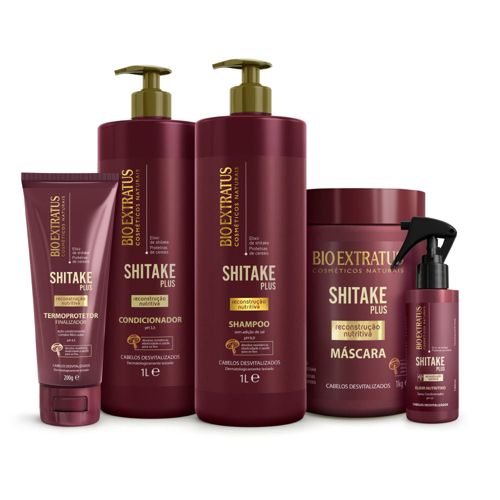 Bio Extratus Shitake Plus Kit 1L/Kg With Thermoprotective Finisher - BuyBrazil