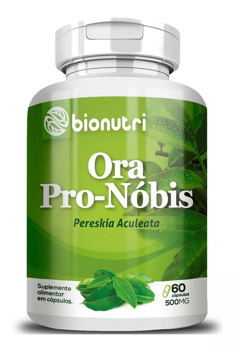 Ora Pro Nobis Bionutri Supplement With 60 Caps 500mg 10 Bottles - BuyBrazil