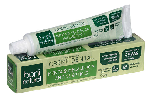 Boni Natural Mint and Melaleuca Toothpaste 90g - BuyBrazil